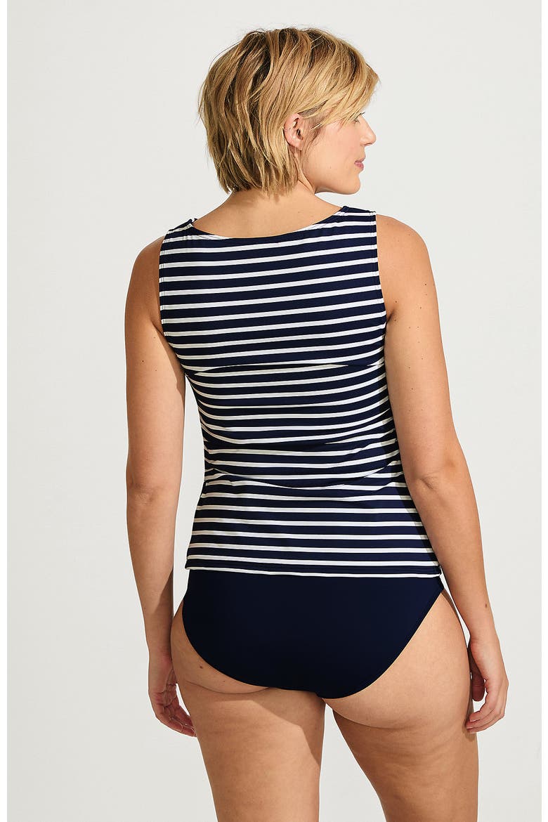 Plus Size High Neck UPF 50 Sun Protection Modest Tankini Swimsuit Top, Alternate, color, Deep Sea Navy