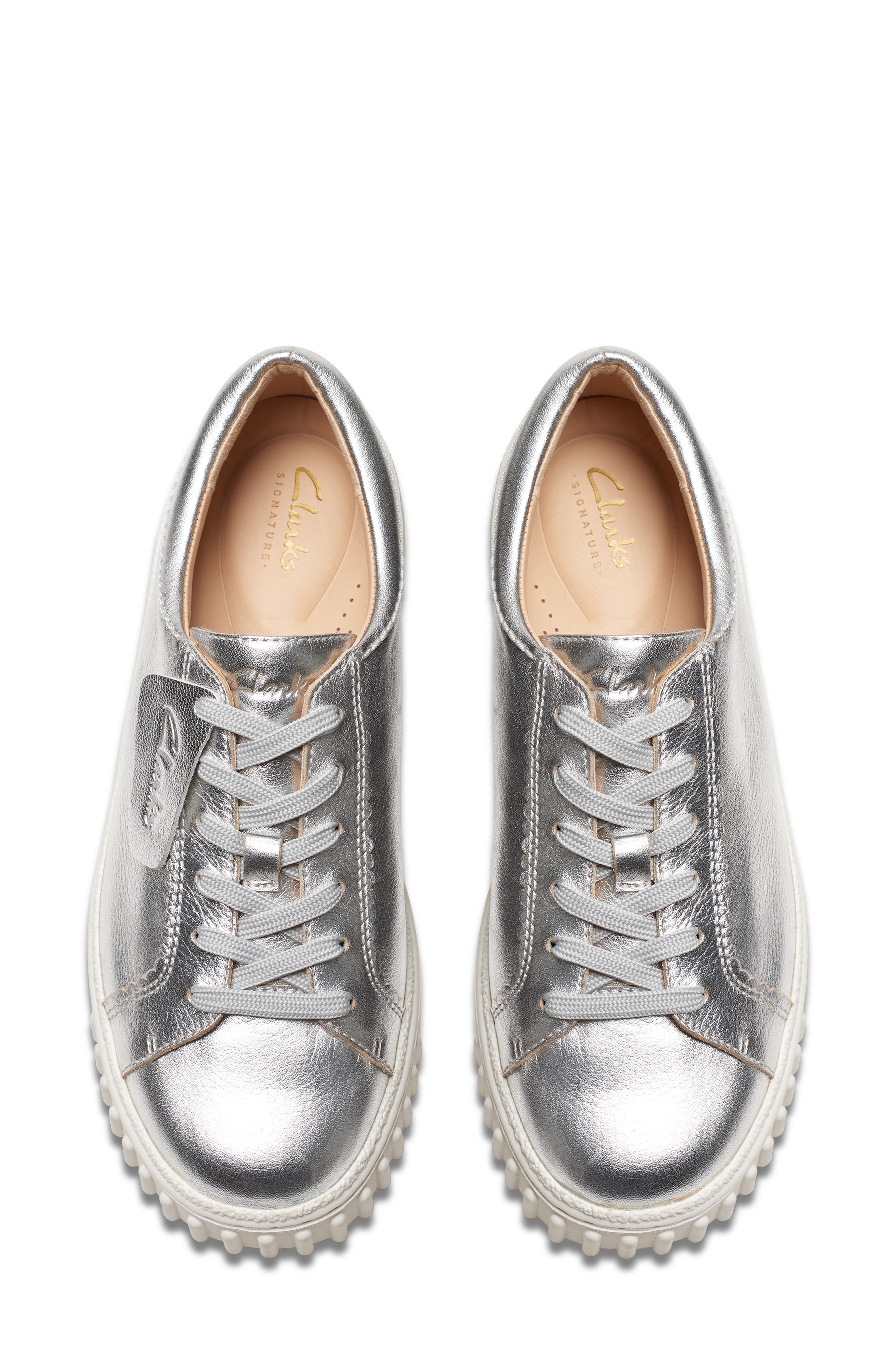 Clarks<sup>®</sup> Mayhill Walk Sneaker, Alternate, color, Silver Metallic