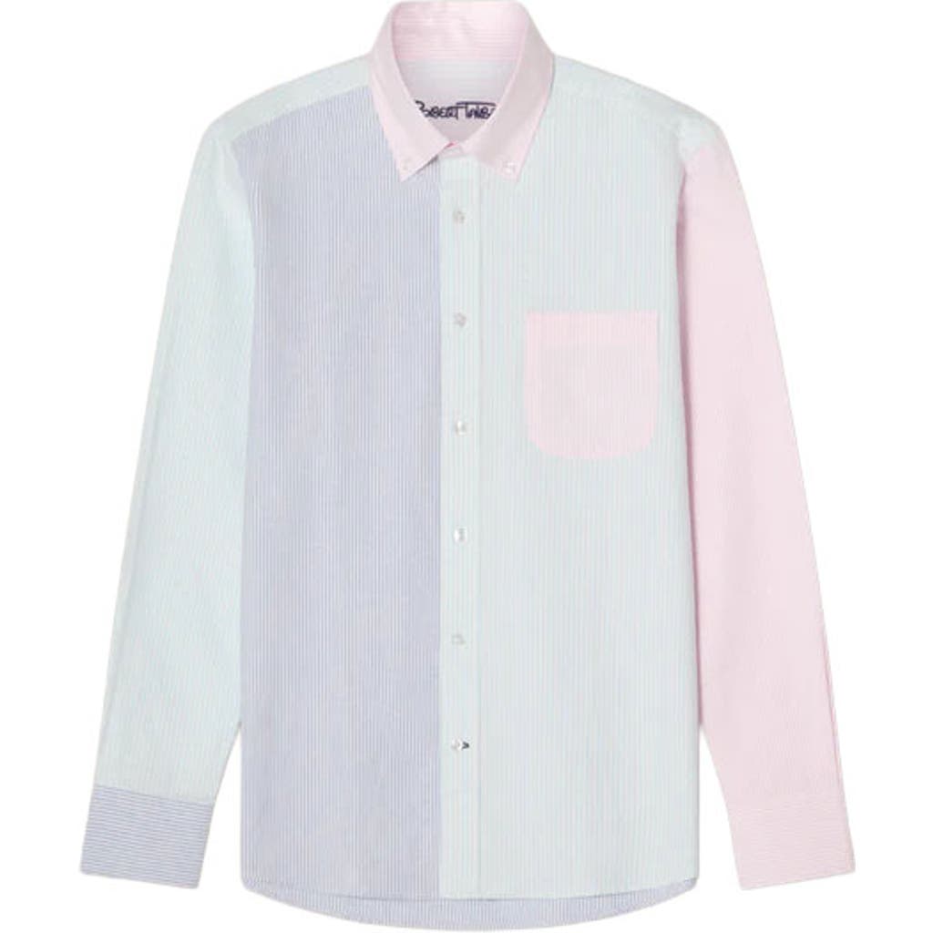 Robert Talbott Harrison Button Down Fun Stripe Oxford Shirt In Blue