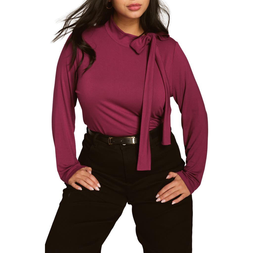 Universal Standard Clara Bow Liquid Jersey Top In Plum Caspia