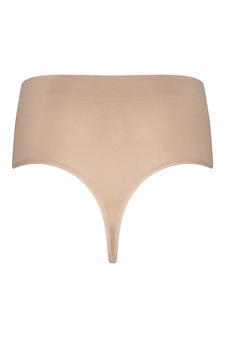 Comfort Seamless Shaping Thong, Alternate, color, CAPPUCCINO