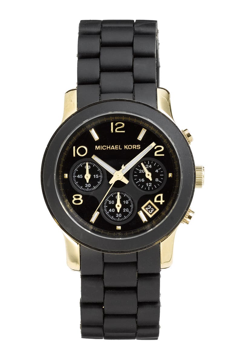 'Runway' Chronograph Watch, 38mm, Main, color, BLACK / GOLD