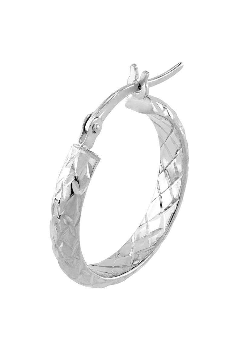 HAWLEY ST 10K White Gold Diamond Cut Huggie Hoop Earrings, Alternate, color, 