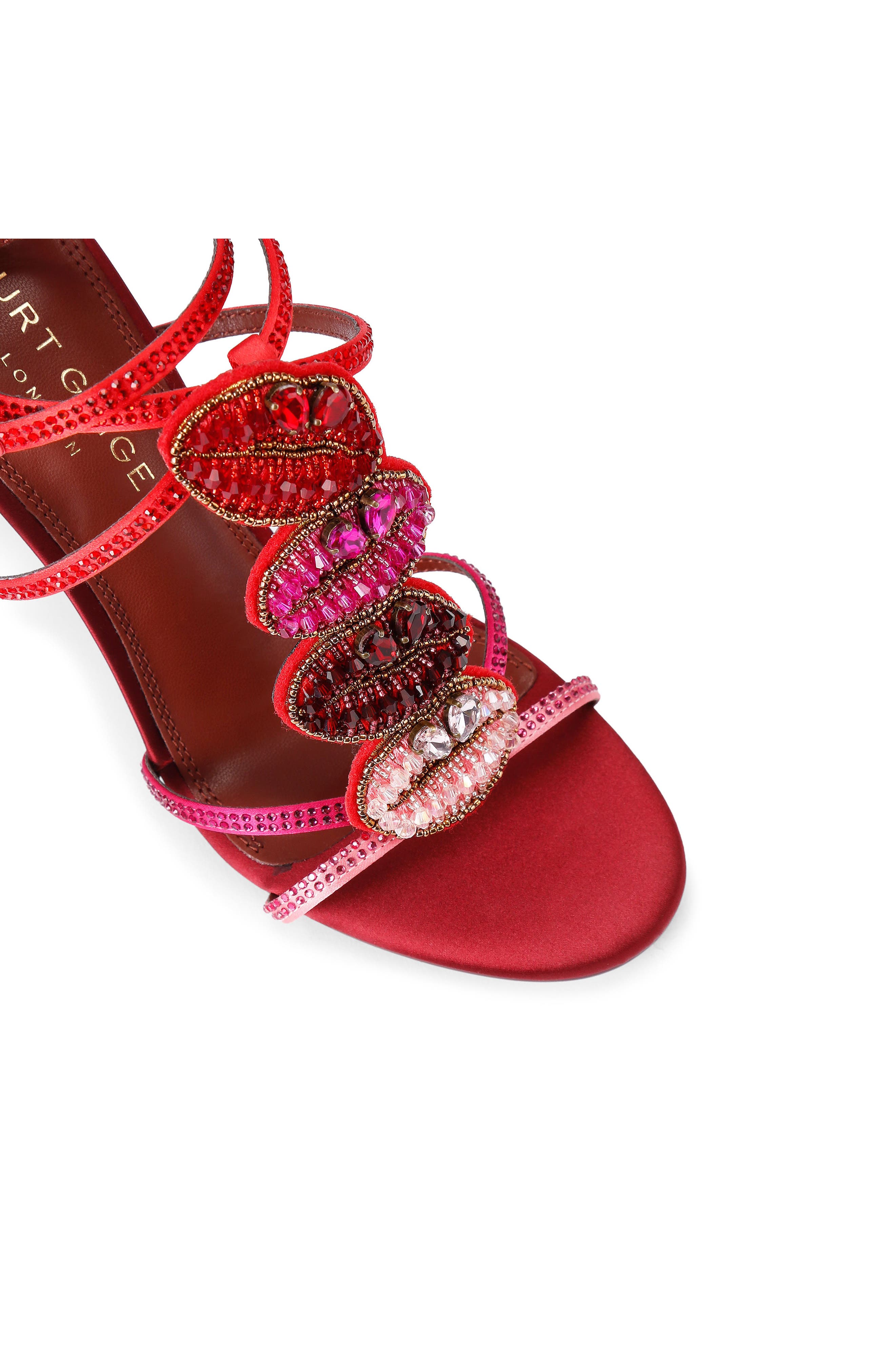 Kurt Geiger London Kiss Crystal Embellished Ankle Strap Stiletto Sandal, Alternate, color, 