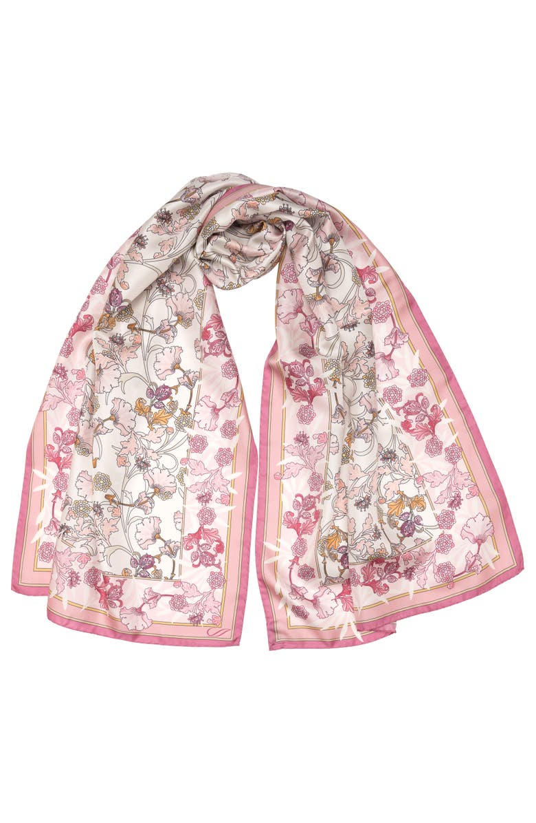 Elizabetta Ofelia - Long Silk Scarf for Women, Main, color, Pink