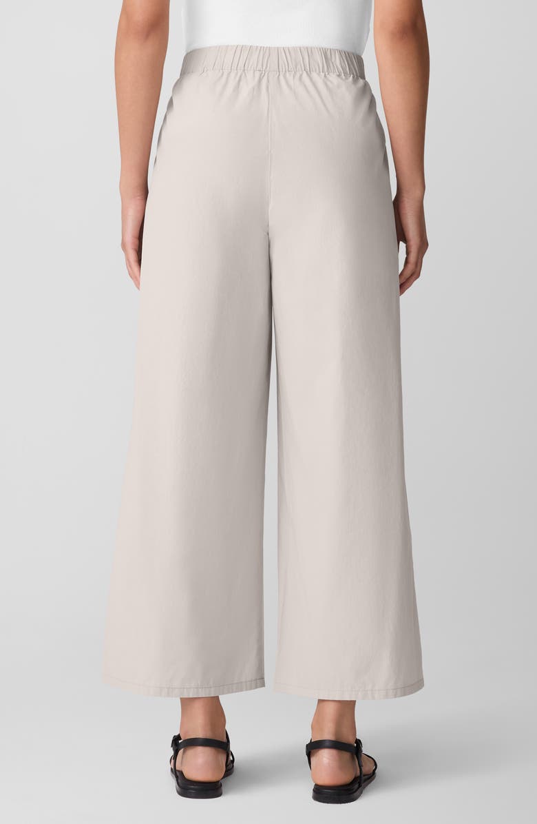 Eileen Fisher Organic Cotton Ankle Wide Leg Pants, Alternate, color, Chalk