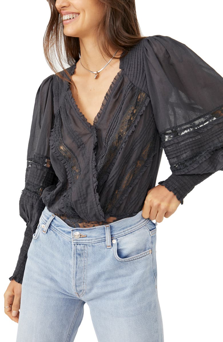 Free People The Eloise Smocked Bodysuit, Main, color,