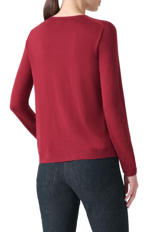 Akris Fine Guage Cashmere & Silk Crewneck Sweater In Red