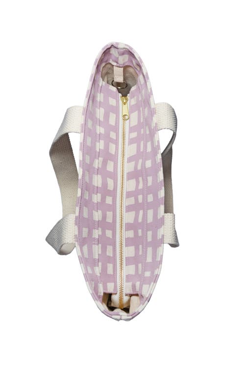 Dance Happy Grid Carry All Tote Bag In Orchid