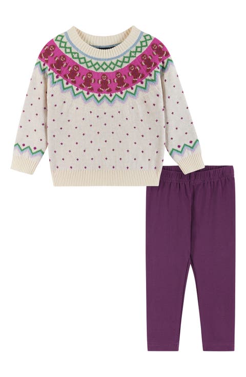Gingerbread Fair Isle Sweater & Leggings Set (Baby)