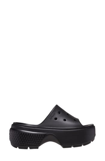 Crocs Stomp Slide Sandals In Black