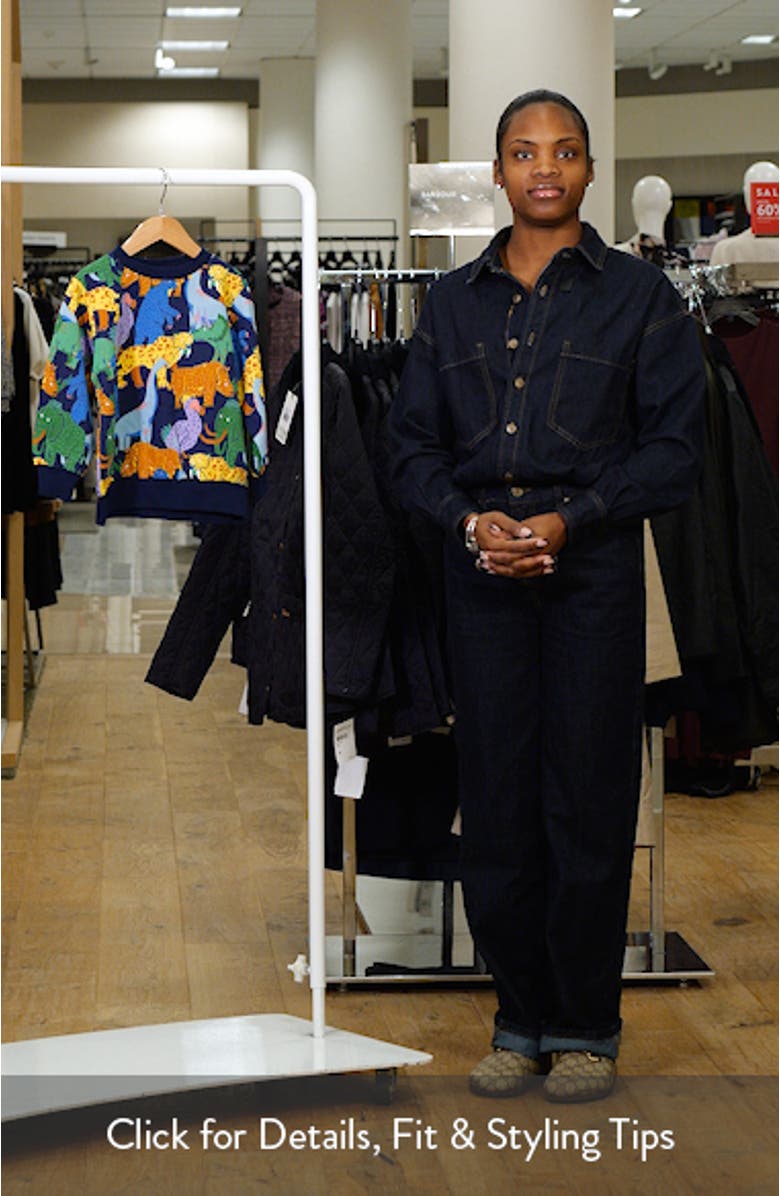 Kids' Dino Print Long Sleeve Cotton T-Shirt, sales video thumbnail