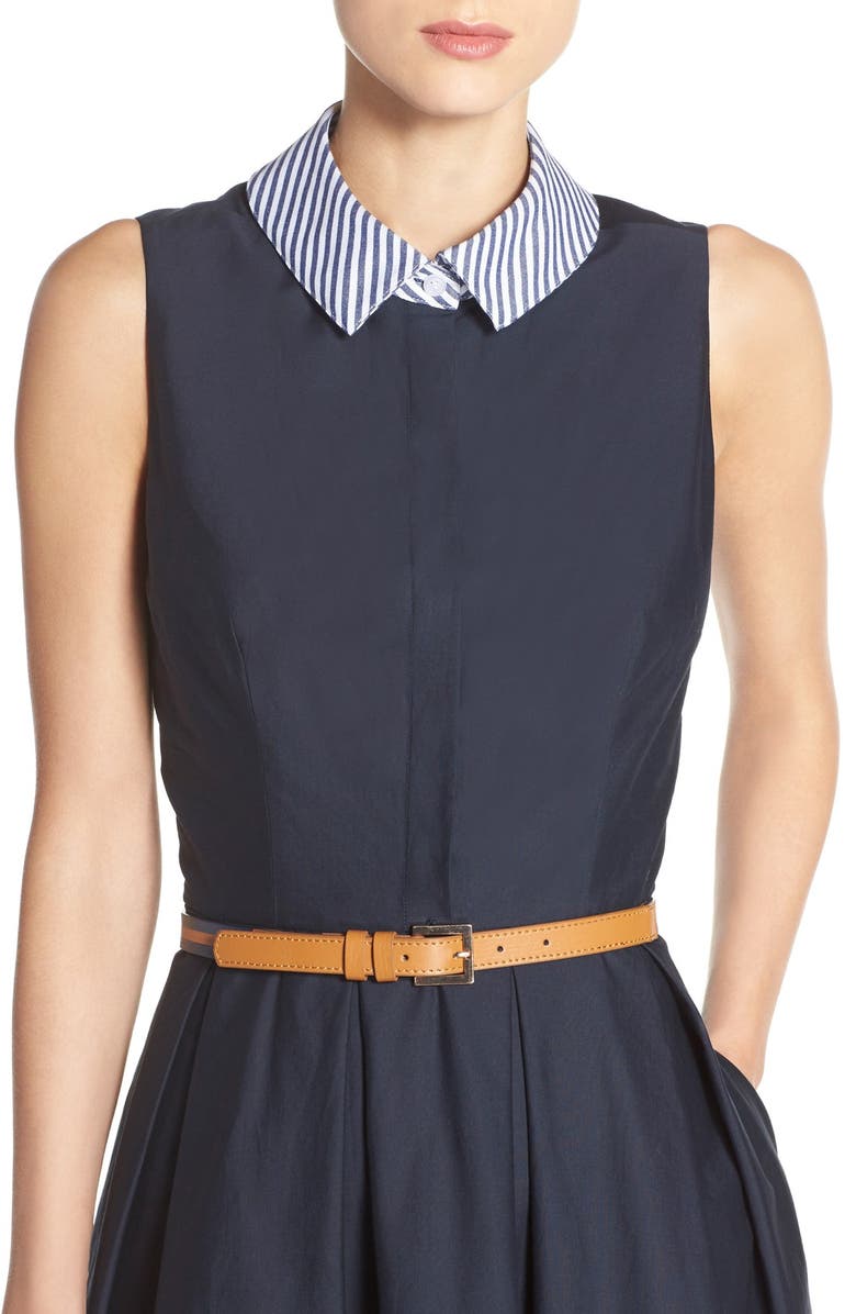 Eliza J Collared Poplin Fit & Flare Shirtdress, Alternate, color, 