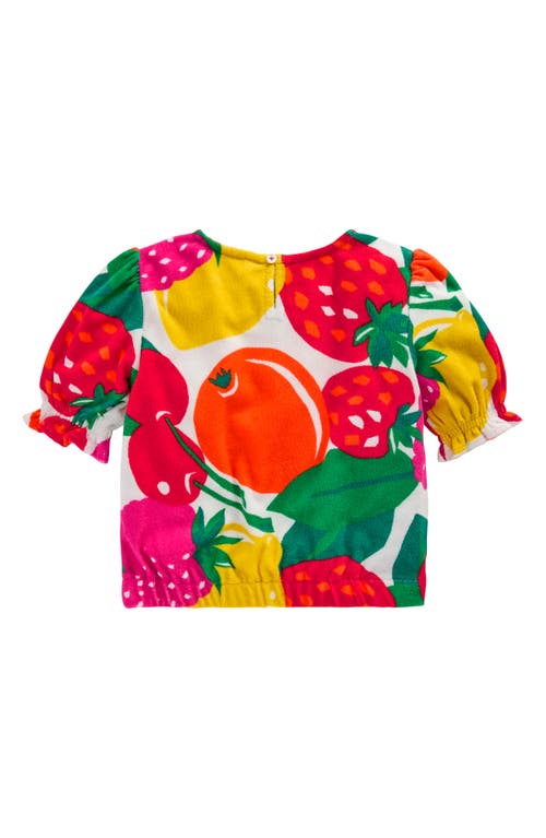 Mini Boden Kids' Fruit Print Tiered Terry Cloth Top In Multi Giant Fruit