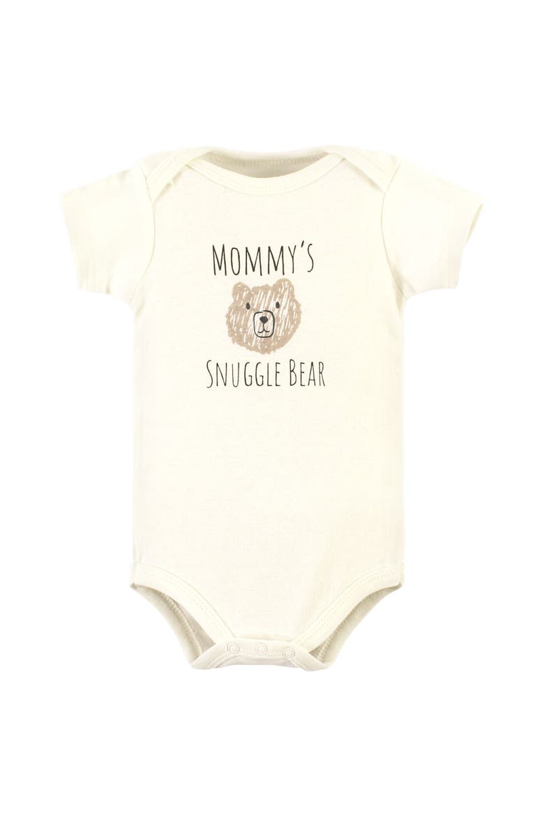 Cotton Infant Essentials Bodysuit, Pants, and Shoes 3Pk, Alternate, color, Snuggle Bear Short Sleeve