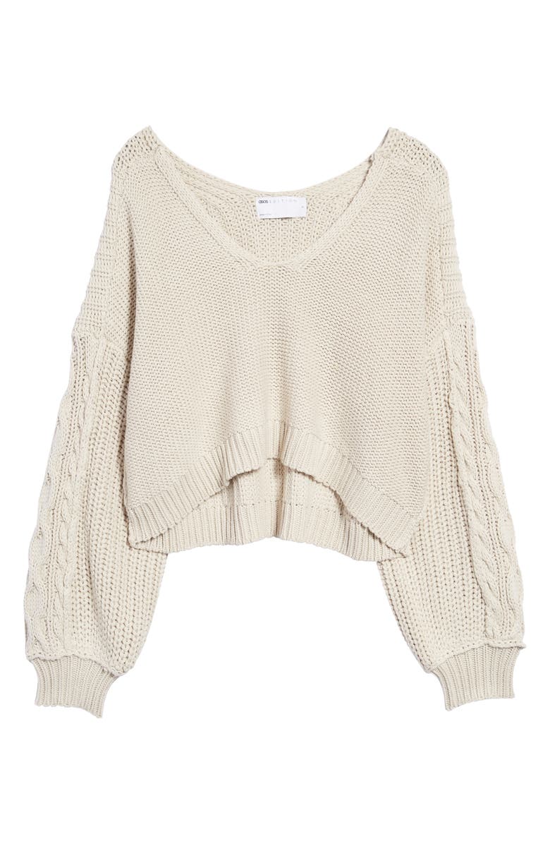 ASOS DESIGN Slouchy V-Neck Sweater, Alternate, color, 