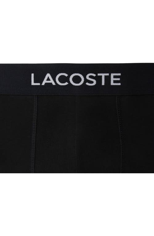 Lacoste Core Essentials Assorted 5-pack Stretch Cotton Boxer Briefs In Black