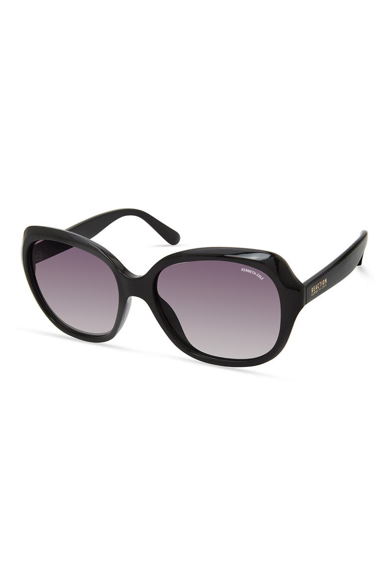 56mm Butterfly Sunglasses, Alternate, color, BLACK / SMOKE GRADIENT LENS