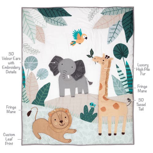 Lambs & Ivy Jungle Friends 5-piece Safari Animals Nursery Baby Crib Bedding Set In Brown