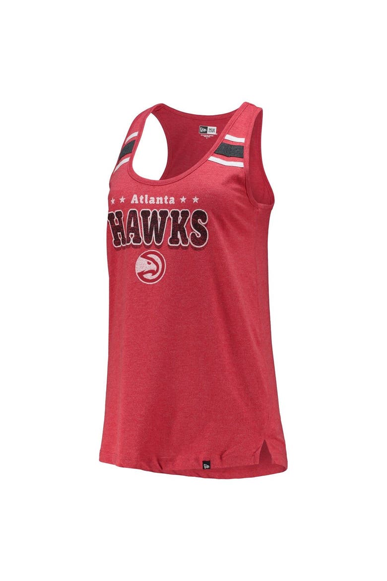 Women's New Era Red Atlanta Hawks Scoop-Neck Racerback Tank Top, Alternate, color, Red