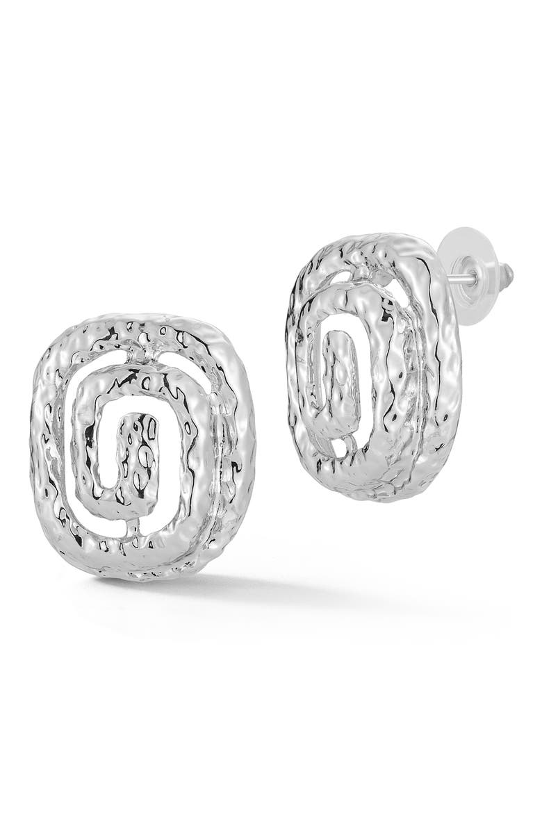 Swirl Stud Earrings, Main, color, SILVER