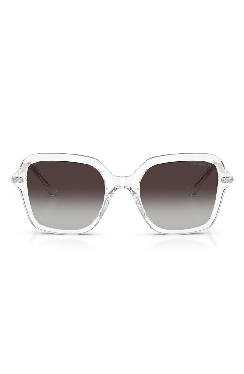 Swarovski 50mm Small Irregular Sunglasses, Main, color, Transparent / Gradient Grey