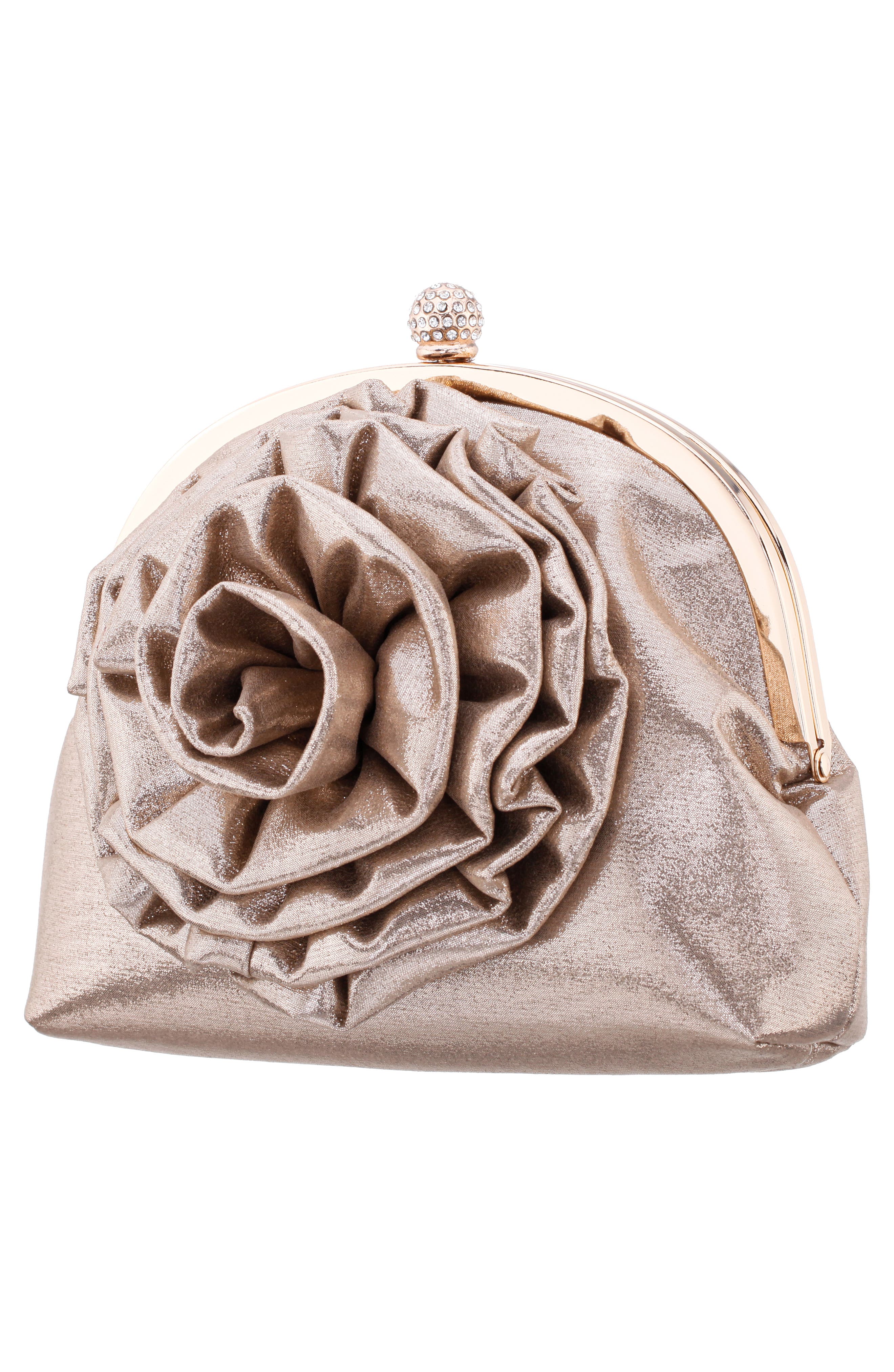 Nina Sweetie Frame Clutch, Alternate, color, Taupe