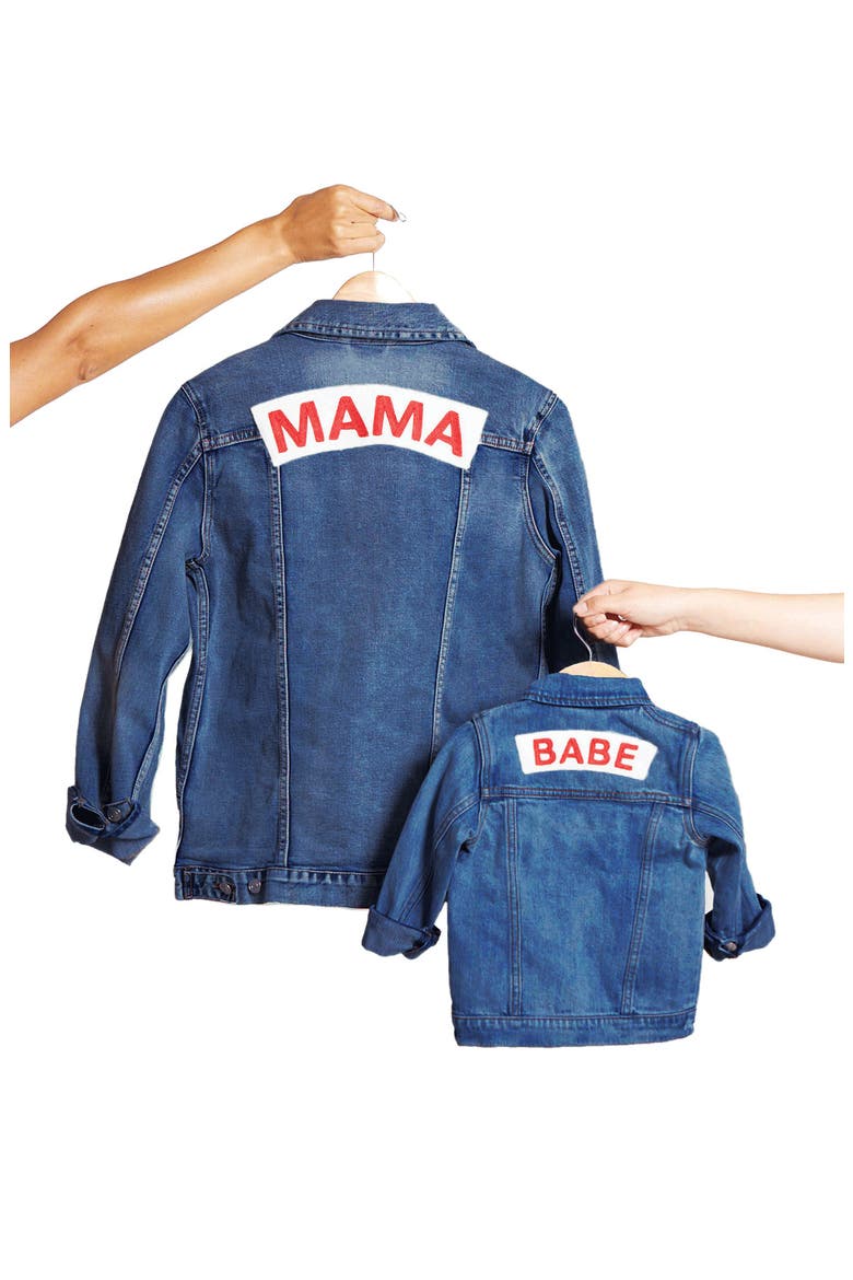 Ingrid & Isabel® Mama Denim Maternity Jacket, Alternate, color, DARK DENIM WASH