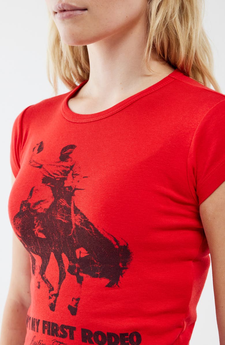BDG Urban Outfitters First Rodeo Graphic Baby Tee, Alternate, color, Red