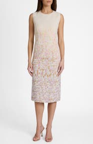 Santorelli Britta Midi Sheath Dress in Ombré Jacquard