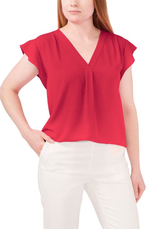 Print Flutter Sleeve Blouse