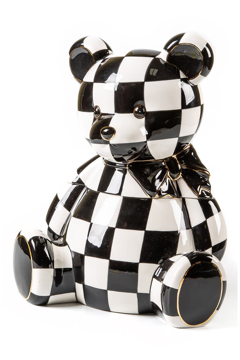 Courtly Check Bear Cookie Jar, Main, color, COURTLY