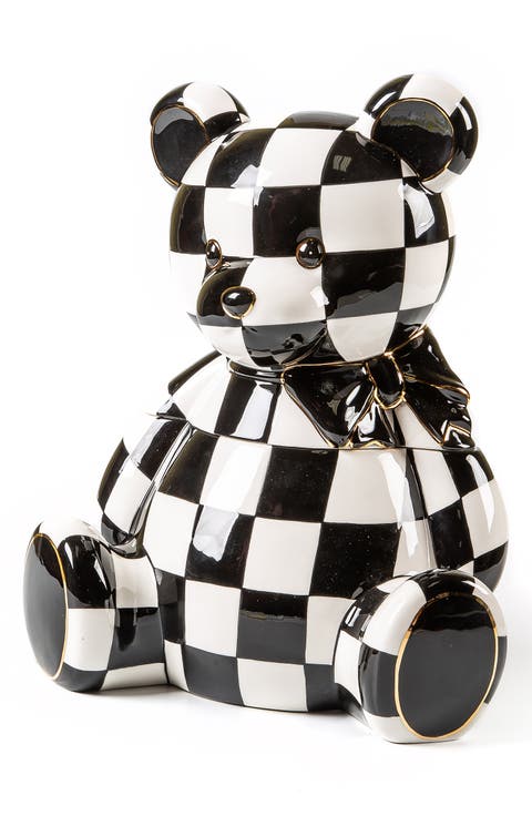 Courtly Check Bear Cookie Jar