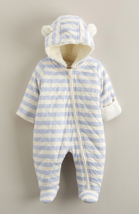 Ear Appliqué Quilted Faux Fur Lined Hooded Bunting (Baby)