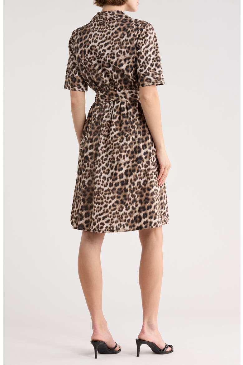 Leopard Print Shirtdress, Alternate, color, CAPPCUCINO MULTI