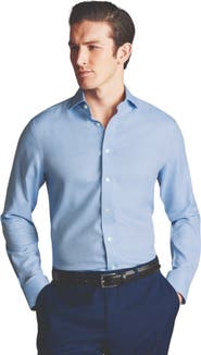 Charles Tyrwhitt Cutaway Collar Non-Iron Herringbone Shirt
