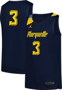 Jordan Brand Men's Jordan Brand #3 Navy Marquette Golden Eagles Replica Basketball Jersey