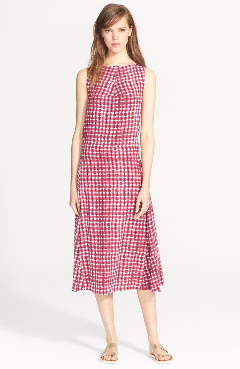 Tory Burch Print Silk Midi Dress, Main, color,