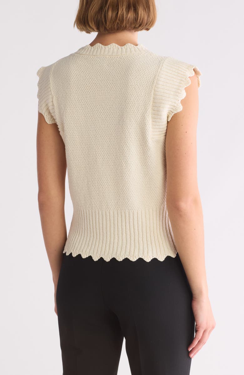 ELIE ELIE TAHARI Scallop Edge Sweater, Alternate, color, Ivory