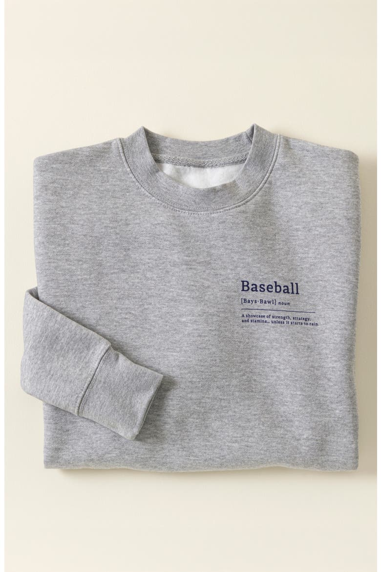 The Definition of Baseball Sweatshirt, Alternate, color, Gray