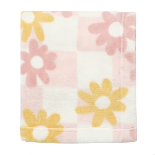 Lambs & Ivy Daisy Dreams Soft & Cozy Luxury Fleece Checkered Baby Blanket In Multi