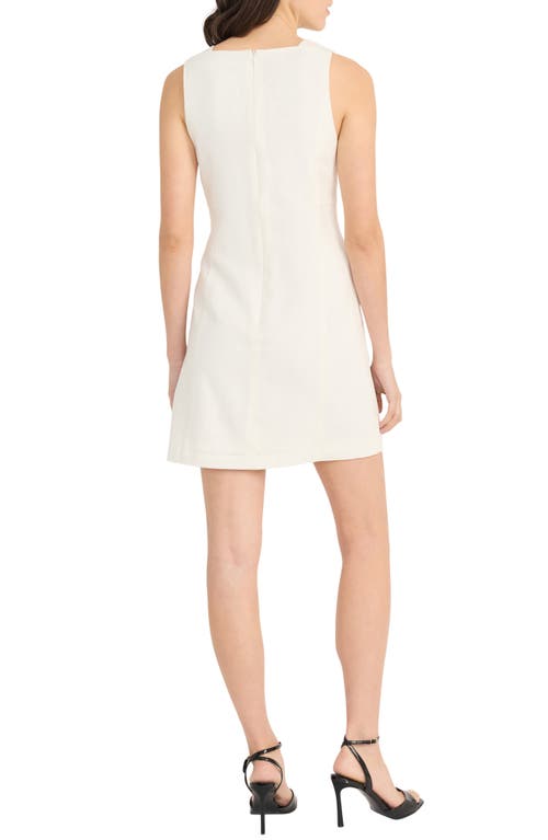 Donna Morgan Square Neck Sleeveless Minidress In Ivory