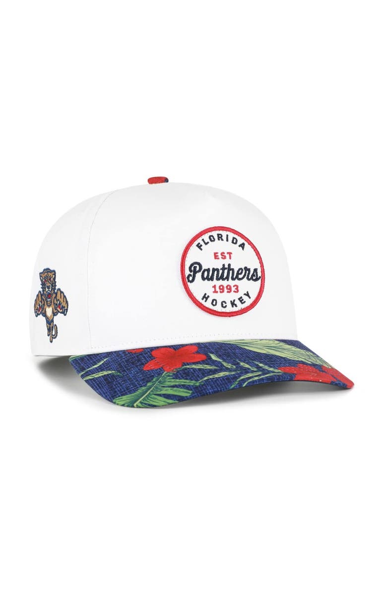 '47 Men's '47 White/Navy Florida Panthers 2026 NHL Winter Classic Bahama Floral Hitch Adjustable Hat, Main, color, White
