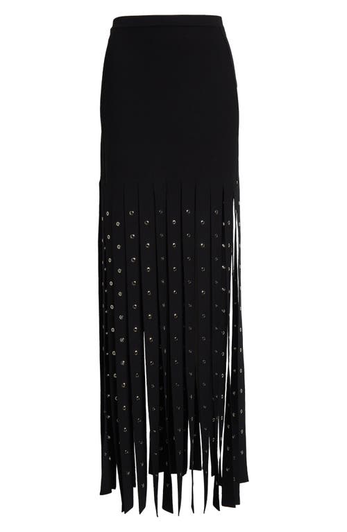 Shop Proenza Schouler Effe Studded Fringe Hem Compact Knit Skirt In Black