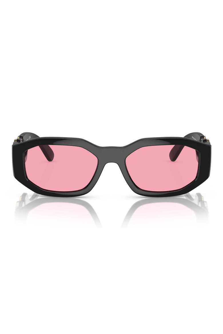Biggie 53mm Round Sunglasses, Main, color, BLACK RED