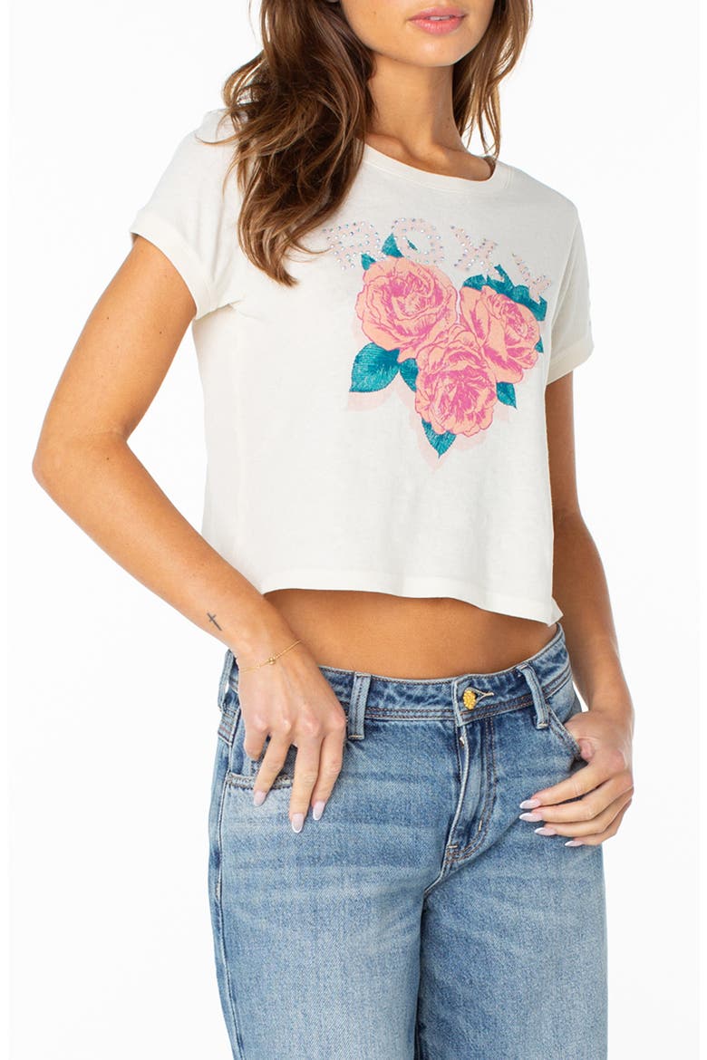 Rose Heart Crop Graphic T-Shirt, Main, color, CLOUD DANCER