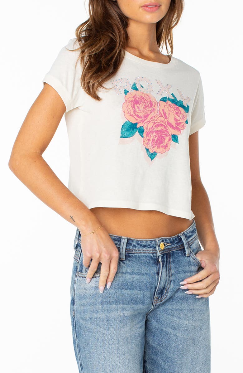 Roxy Rose Heart Crop Graphic T-Shirt, Main, color, 