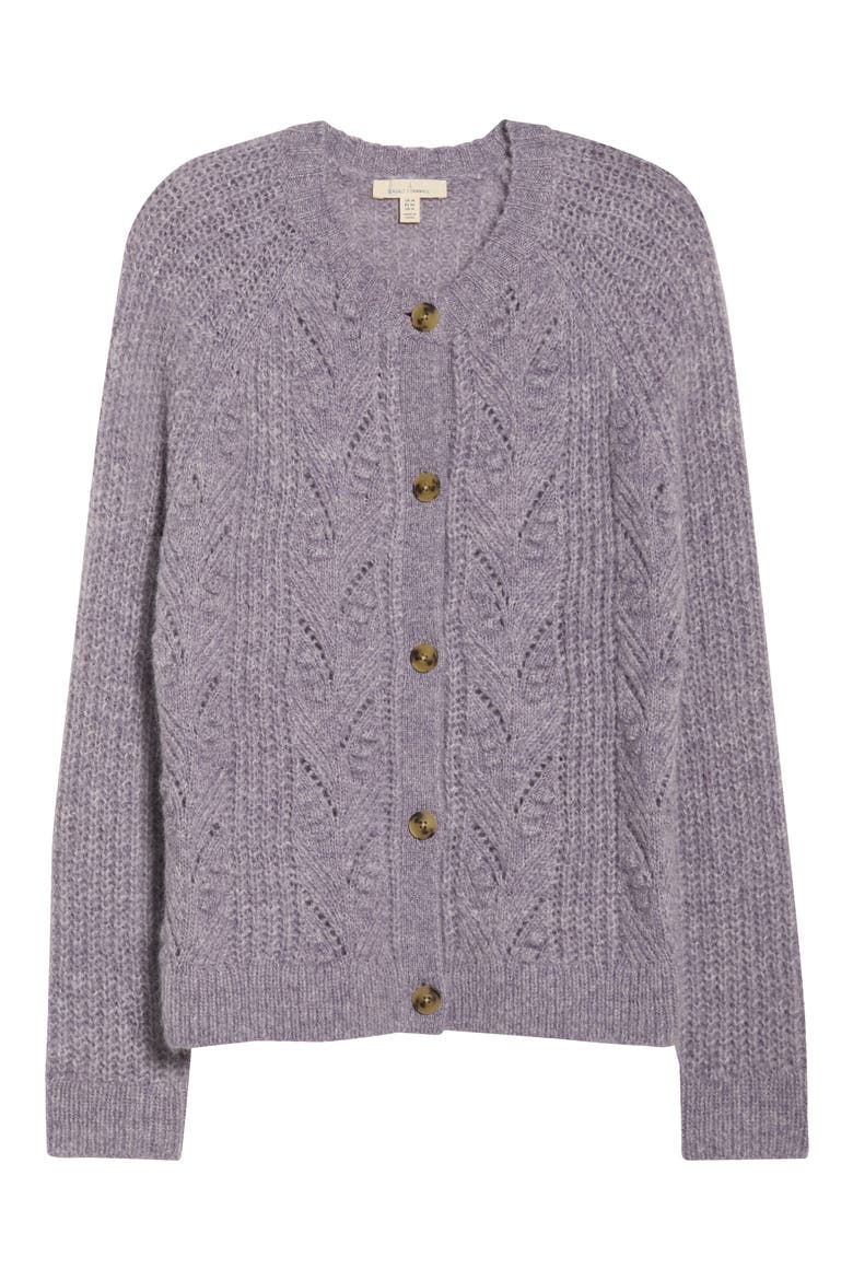 Sand Thistle Wool & Mohair Blend Cardigan, Alternate, color, CLEMATIS
