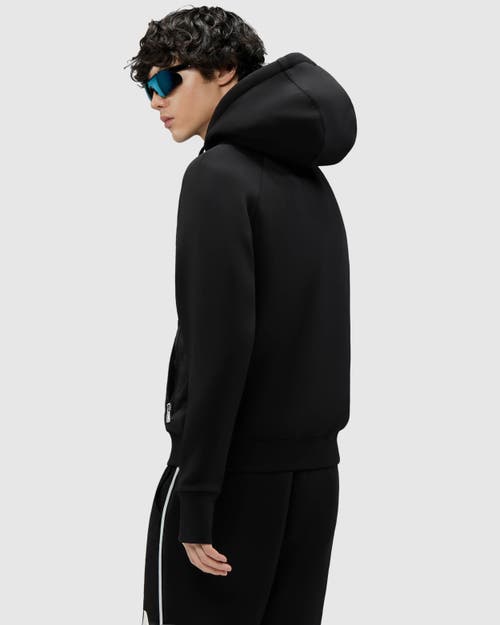 Alpenhaus Bornant Hybrid Insulated Bomber Jacket With Removable Hood In Black