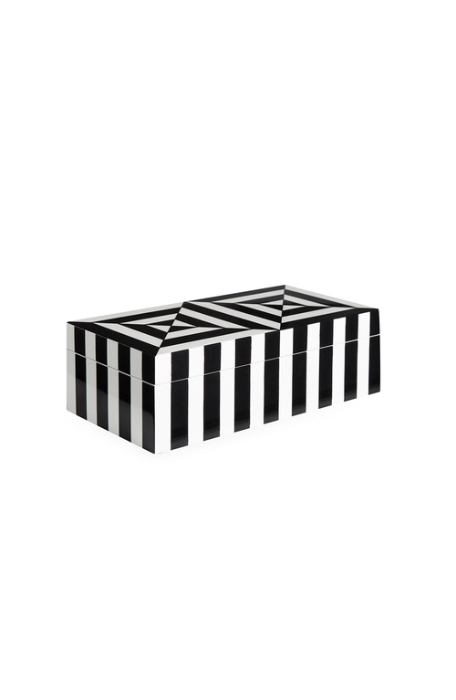 Jonathan Adler Op Art Lacquer Box In Black